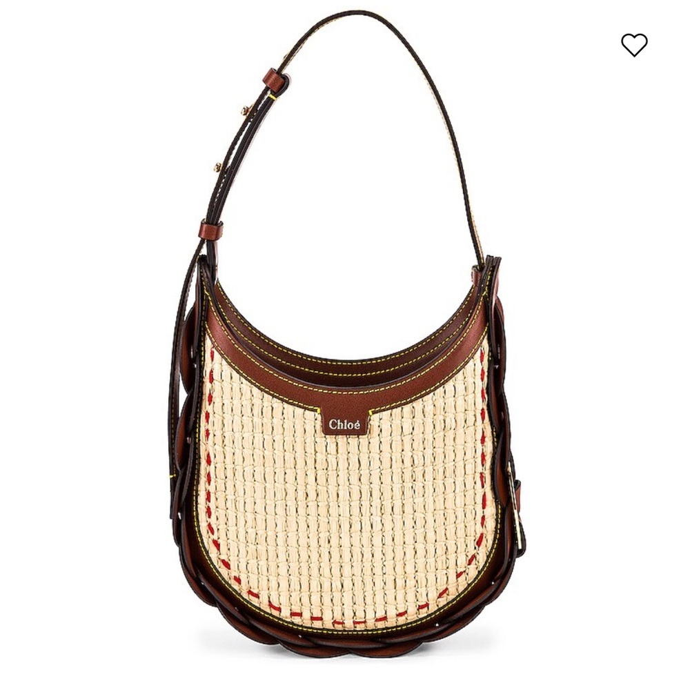 Chloe Darryl Raffia and Leather Shoulder Handbag Brand New